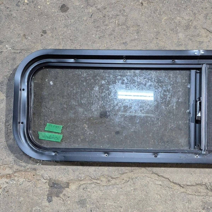 Used Black Radius Opening Window - 42 X 11.75 X 2 - Young Farts RV Parts