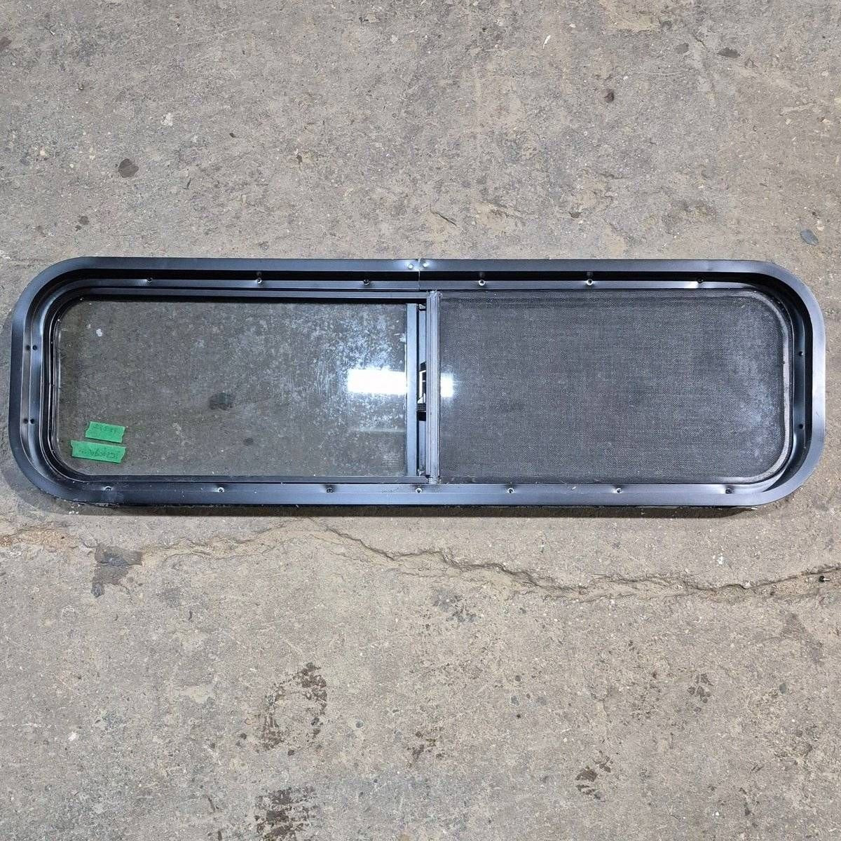 Used Black Radius Opening Window - 42 X 11.75 X 2 - Young Farts RV Parts