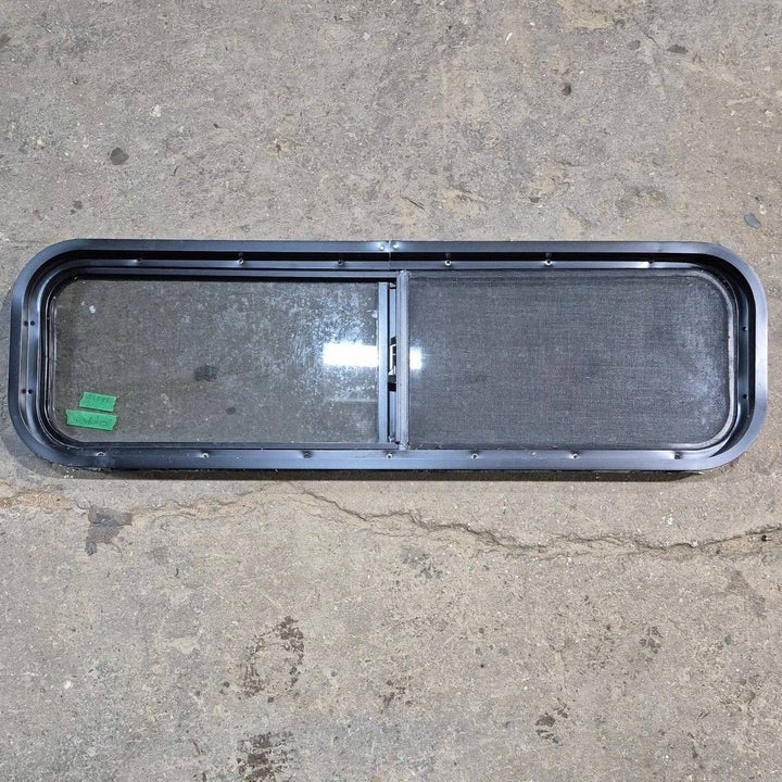 Used Black Radius Opening Window - 42 X 11.75 X 2 - Young Farts RV Parts