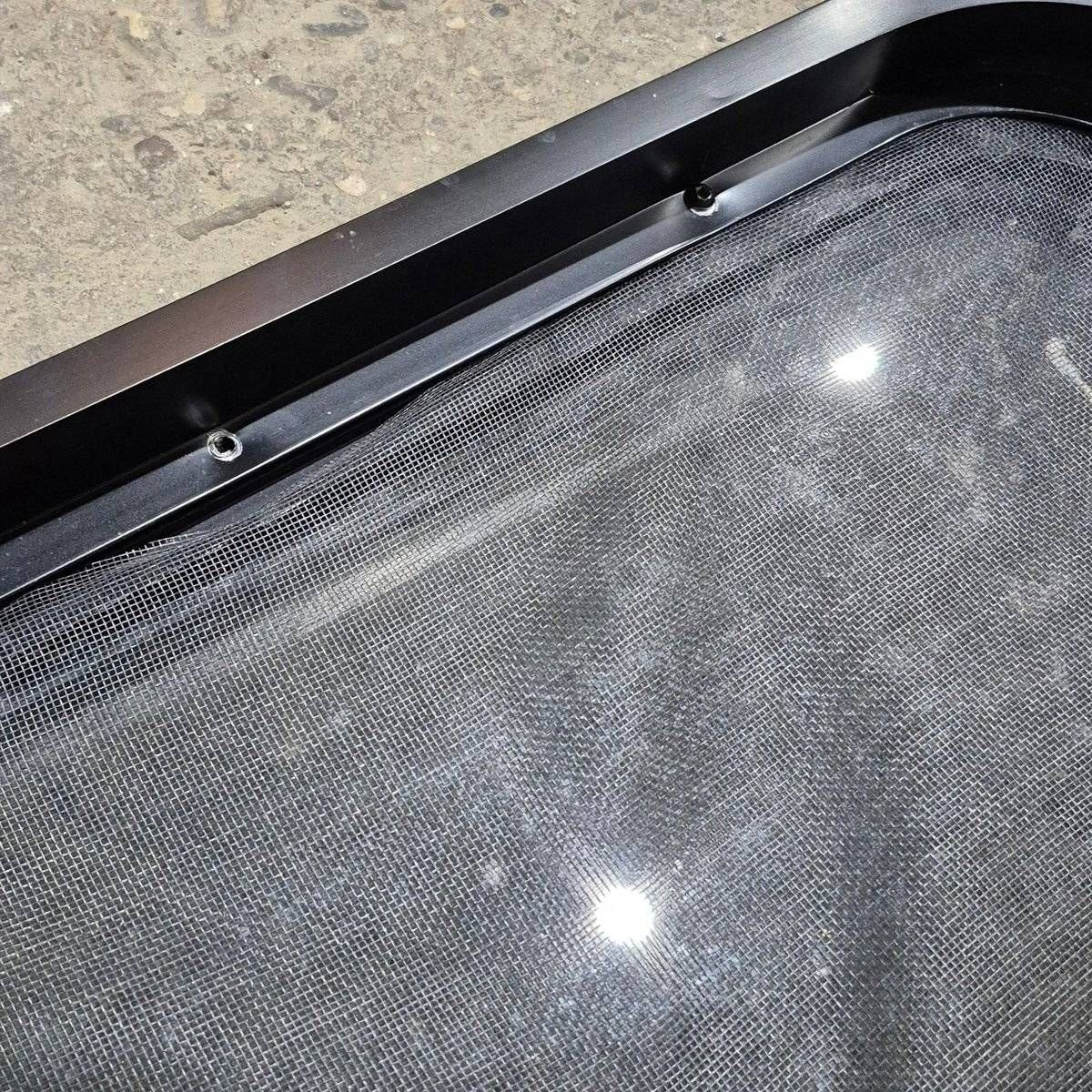 Used Black Radius Opening Window - 42 X 11.75 X 2 - Young Farts RV Parts