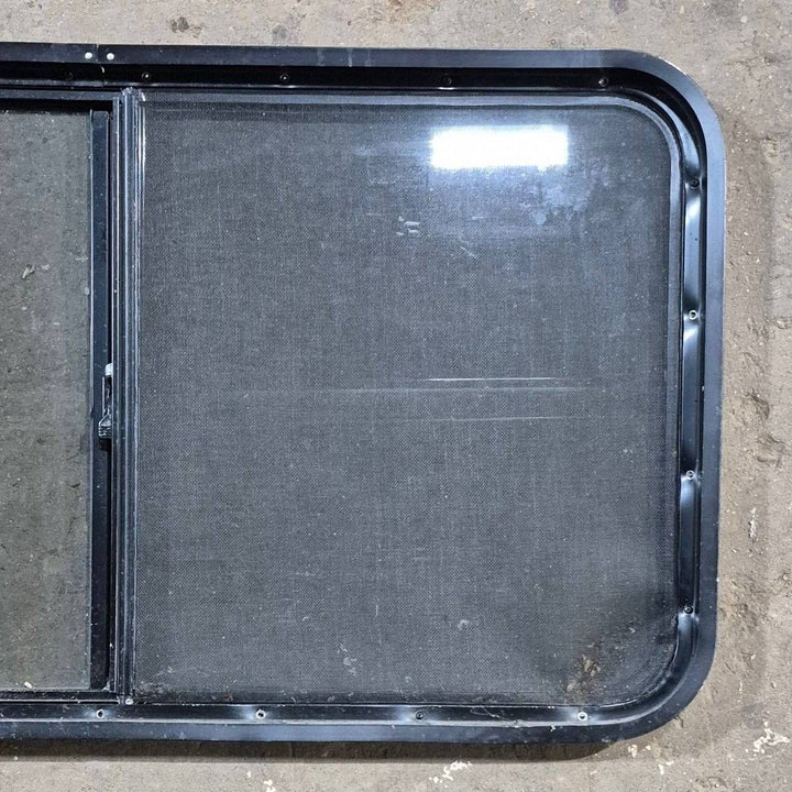 Used Black Radius Opening Window - 44 1/4 X 23 3/4 X 2 - Young Farts RV Parts