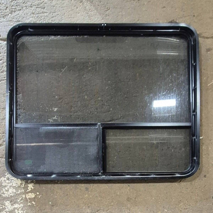 Used Black Radius Opening Window - 44 1/4 X 35 3/4 X 1 3/4 - Young Farts RV Parts
