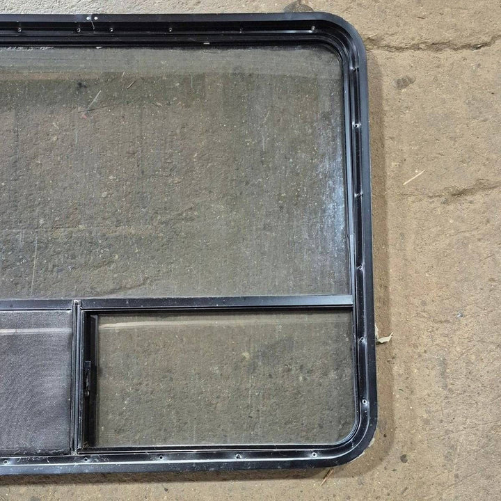 Used Black Radius Opening Window - 44 1/4 X 35 3/4 X 1 3/4 - Young Farts RV Parts