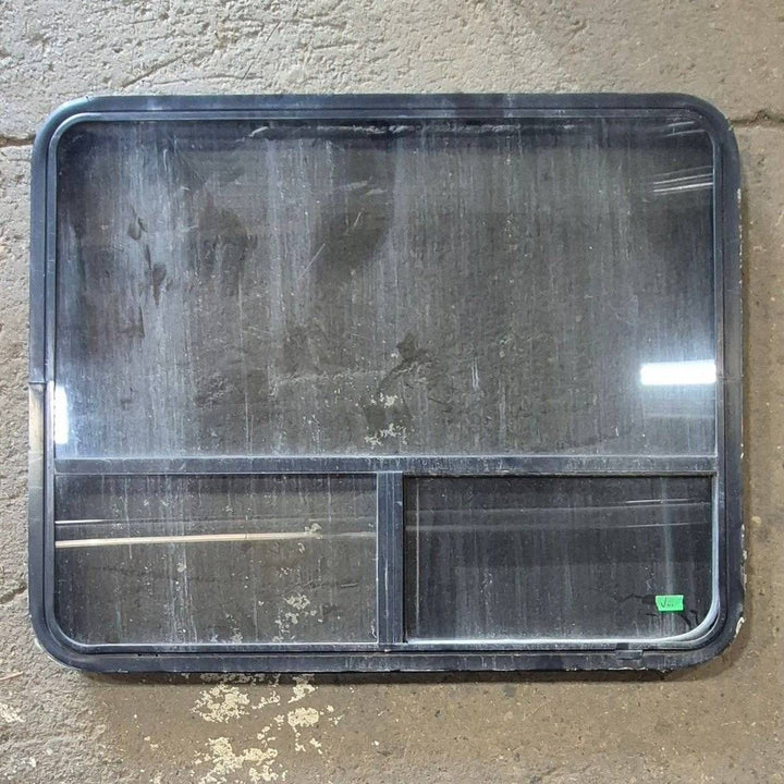 Used Black Radius Opening Window - 44 1/4 X 35 3/4 X 1 3/4 - Young Farts RV Parts