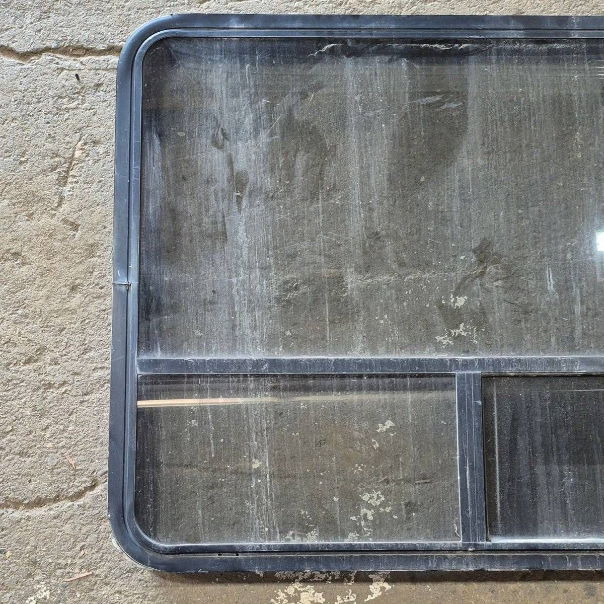 Used Black Radius Opening Window - 44 1/4 X 35 3/4 X 1 3/4 - Young Farts RV Parts