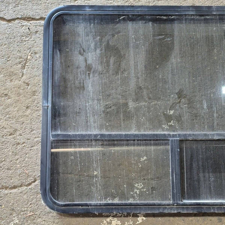 Used Black Radius Opening Window - 44 1/4 X 35 3/4 X 1 3/4 - Young Farts RV Parts