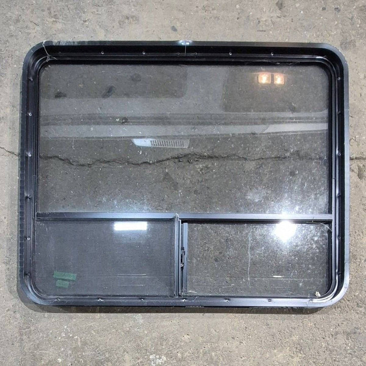 Used Black Radius Opening Window - 44.25 X 35.5 X 1.875 - Young Farts RV Parts