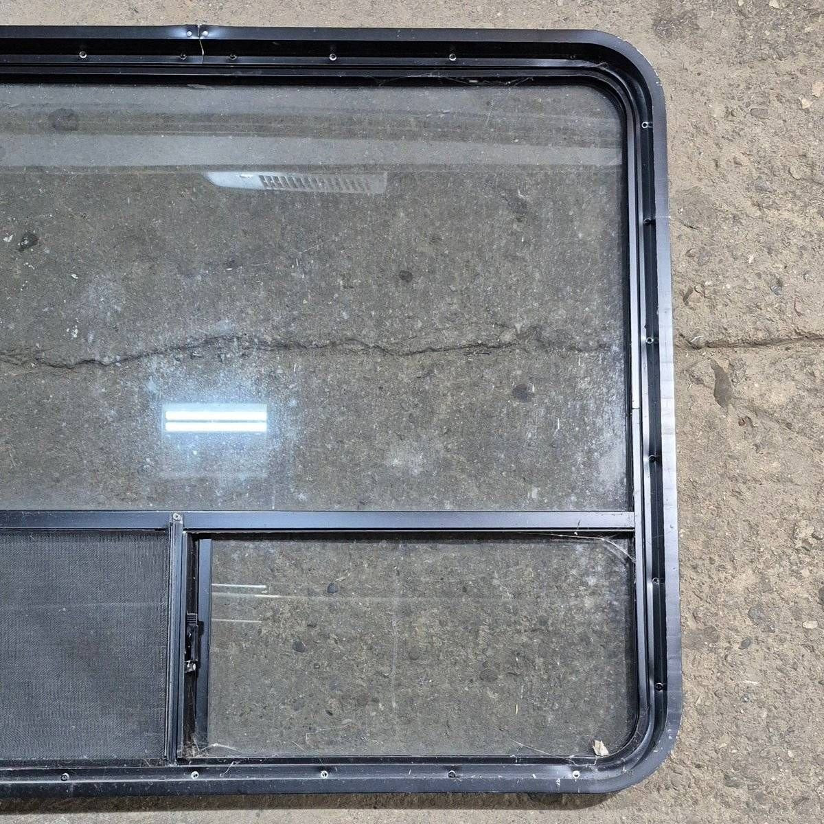 Used Black Radius Opening Window - 44.25 X 35.5 X 1.875 - Young Farts RV Parts