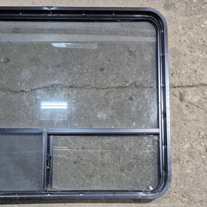Used Black Radius Opening Window - 44.25 X 35.5 X 1.875 - Young Farts RV Parts