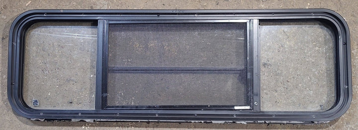 Used Black Radius Opening Window : 47 1/2" W x 14 3/4" H x 1 7/8" D - Young Farts RV Parts