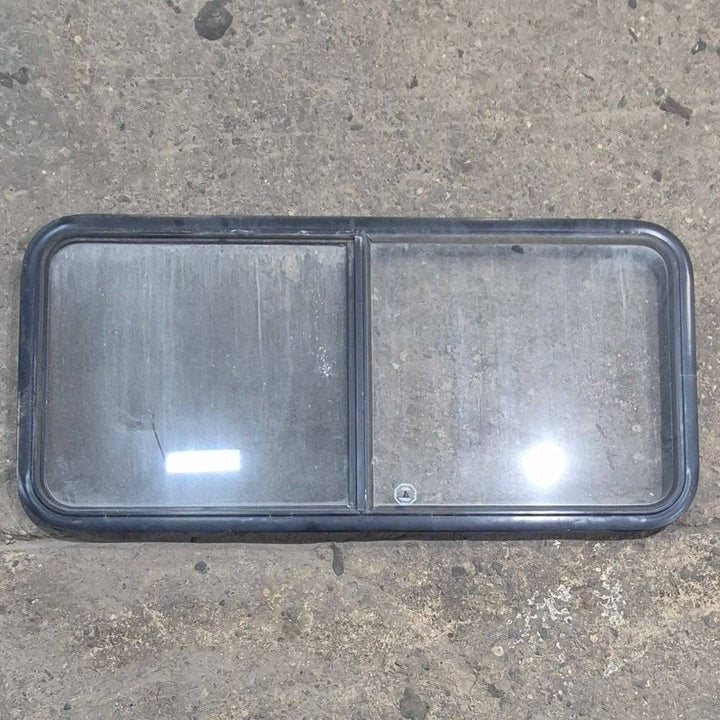 Used Black Radius Opening Window - 47 1/2 X 21 1/2 X 1 1/4 - Young Farts RV Parts