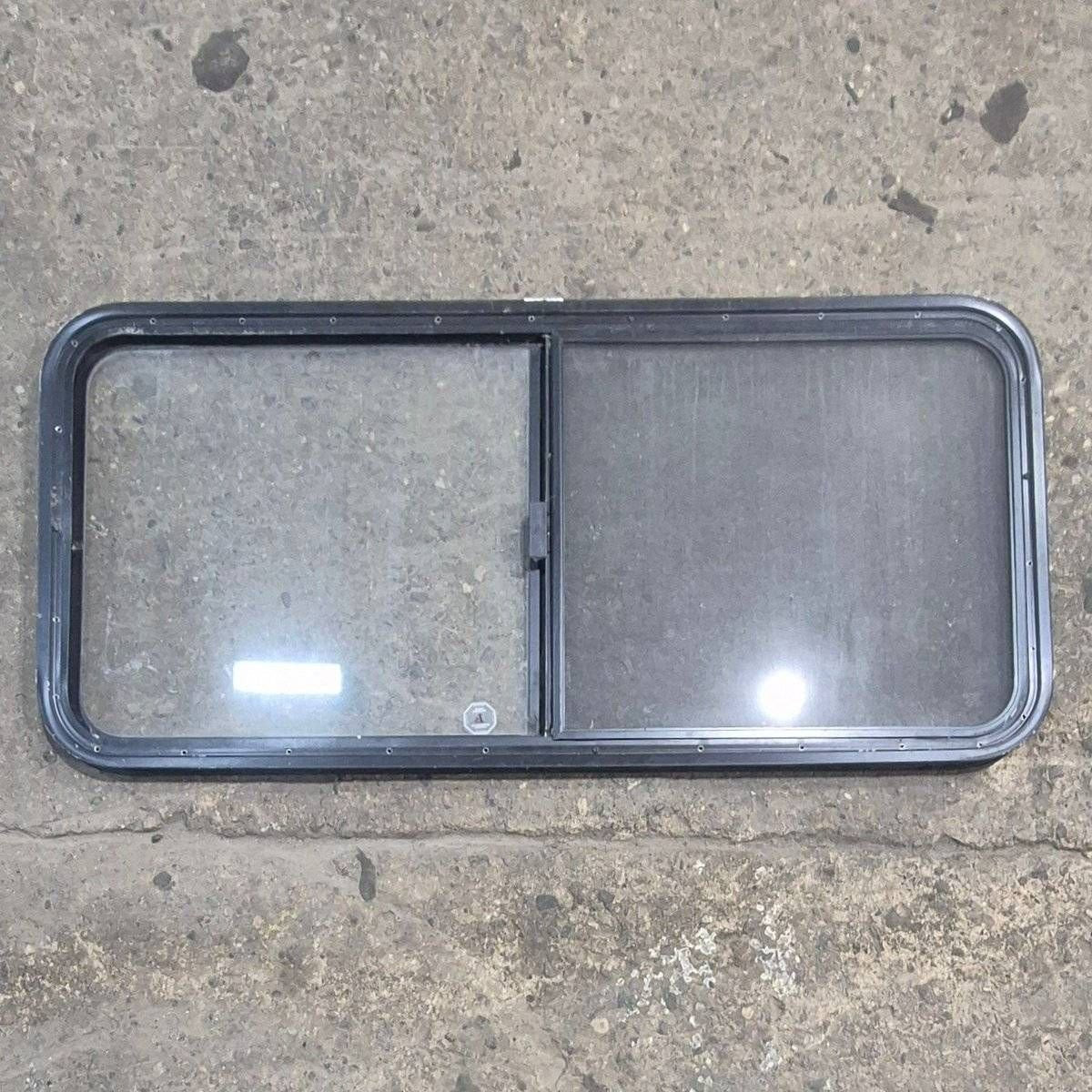 Used Black Radius Opening Window - 47 1/2 X 21 1/2 X 1 1/4 - Young Farts RV Parts