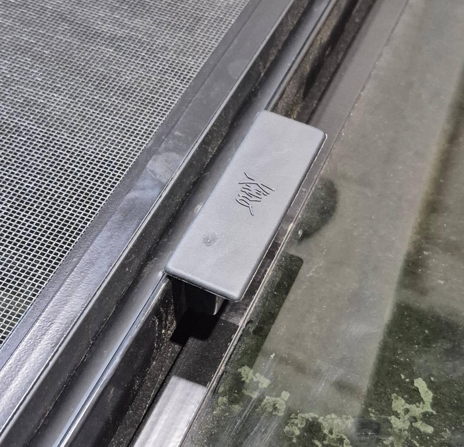 Used Black Radius Opening Window : 47 1/4" W x 21 1/2" H x 1 3/4" - Young Farts RV Parts