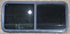 Used Black Radius Opening Window : 47 1/4" W x 21 1/2" H x 1 3/4" - Young Farts RV Parts