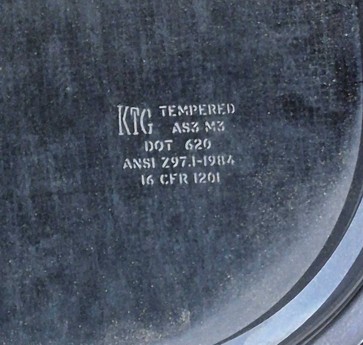 Used Black Radius Opening Window : 47 1/4" W x 21 1/2" H x 1 3/4" - Young Farts RV Parts