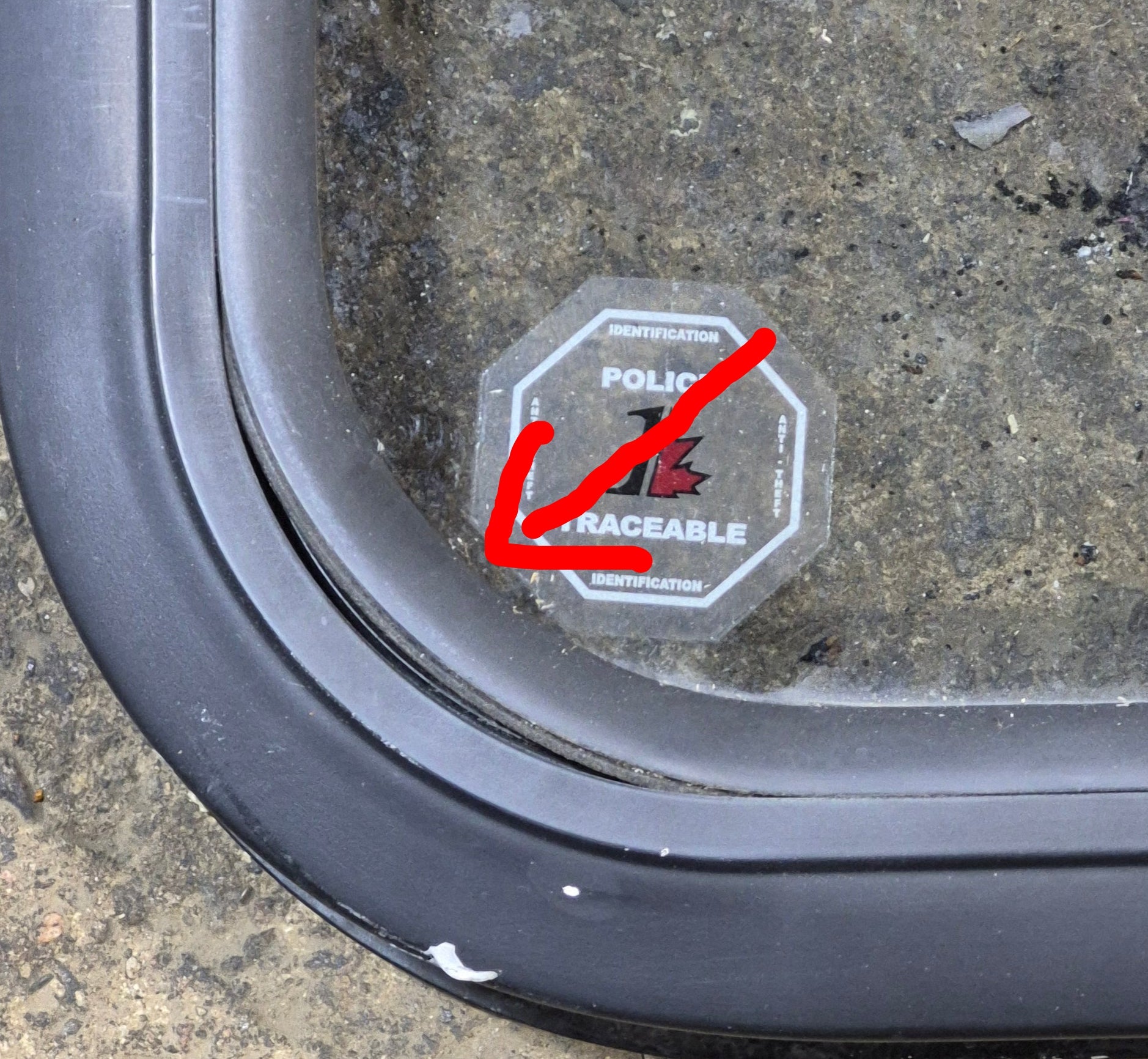 Used Black Radius Opening Window : 47 3/4" W x 23 3/4" H x 1 7/8" - Young Farts RV Parts