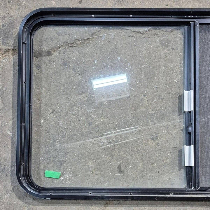 Used Black Radius Opening Window - 48.25 X 25.75 X 1.75 - Young Farts RV Parts
