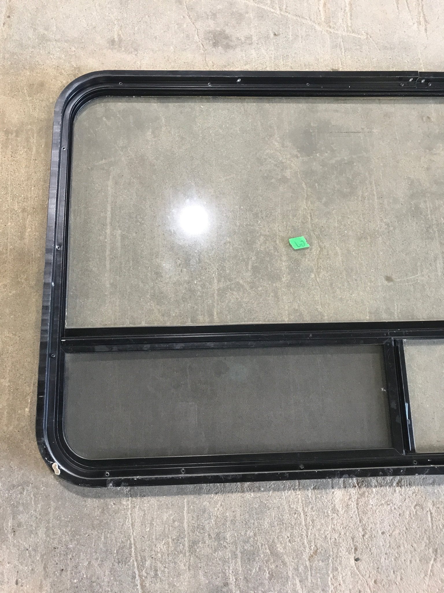 Used Black Radius Opening Window : 50 x 29 3/4 x 1 1/2" D - Young Farts RV Parts