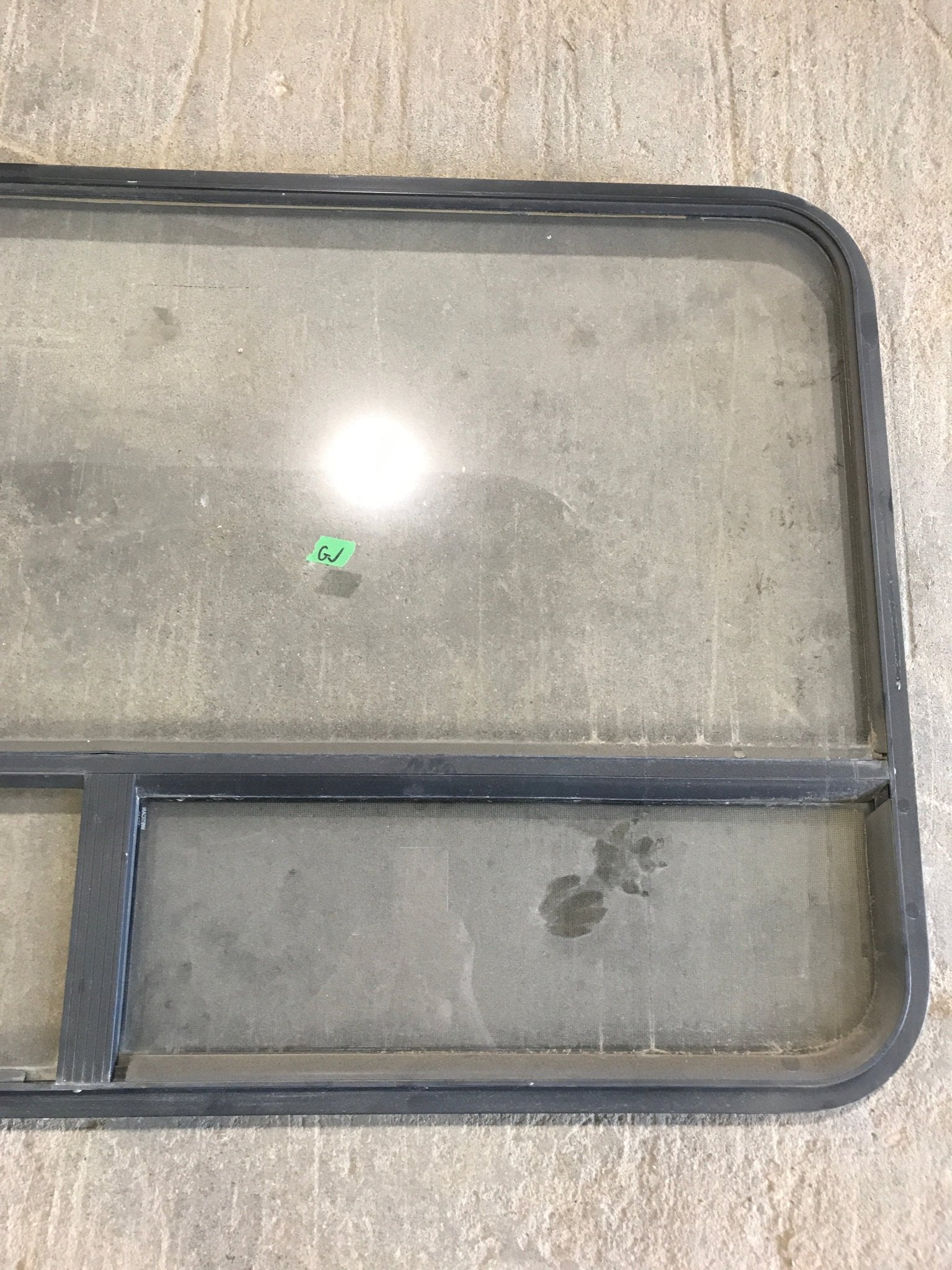 Used Black Radius Opening Window : 50 x 29 3/4 x 1 1/2" D - Young Farts RV Parts