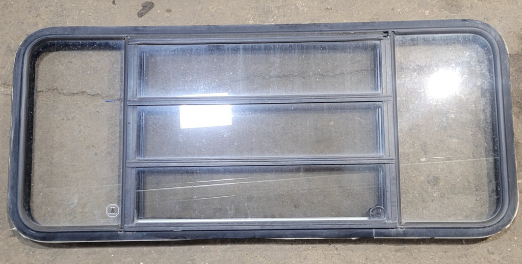 Used Black Radius Opening Window : 53 1/4" W x 22 1/4" H x 1 7/8" - Young Farts RV Parts