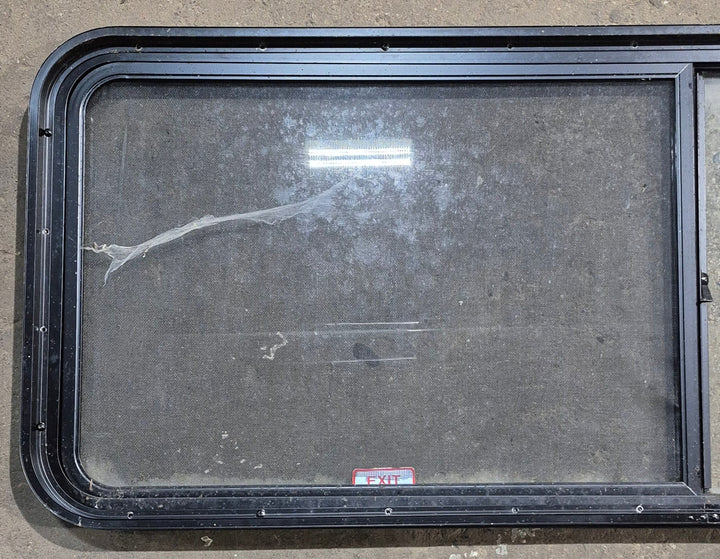 Used Black Radius Opening Window : 60 1/4" W x 21 3/4" H x 1 5/8" D - Young Farts RV Parts