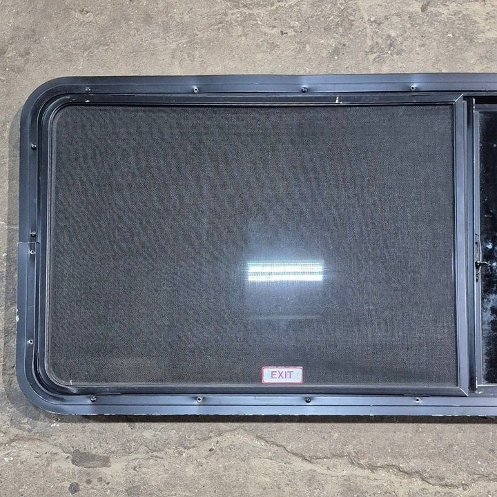 Used Black Radius Opening Window - 60" X 21 1/2" X 1 7/8" - Young Farts RV Parts