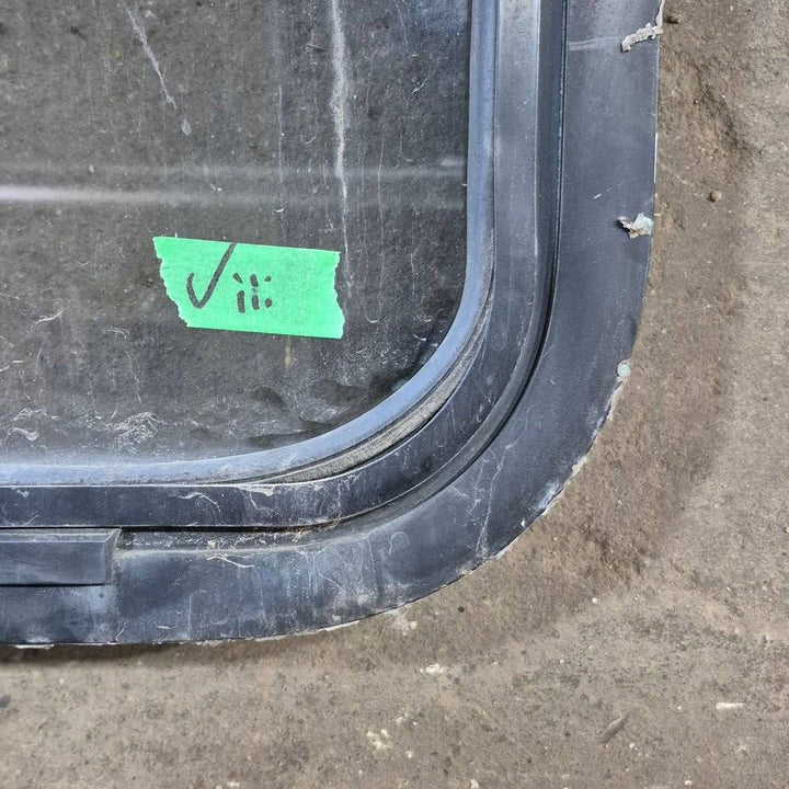 Used Black Radius Opening Window - 60 X 23 1/2 X 2 - Young Farts RV Parts