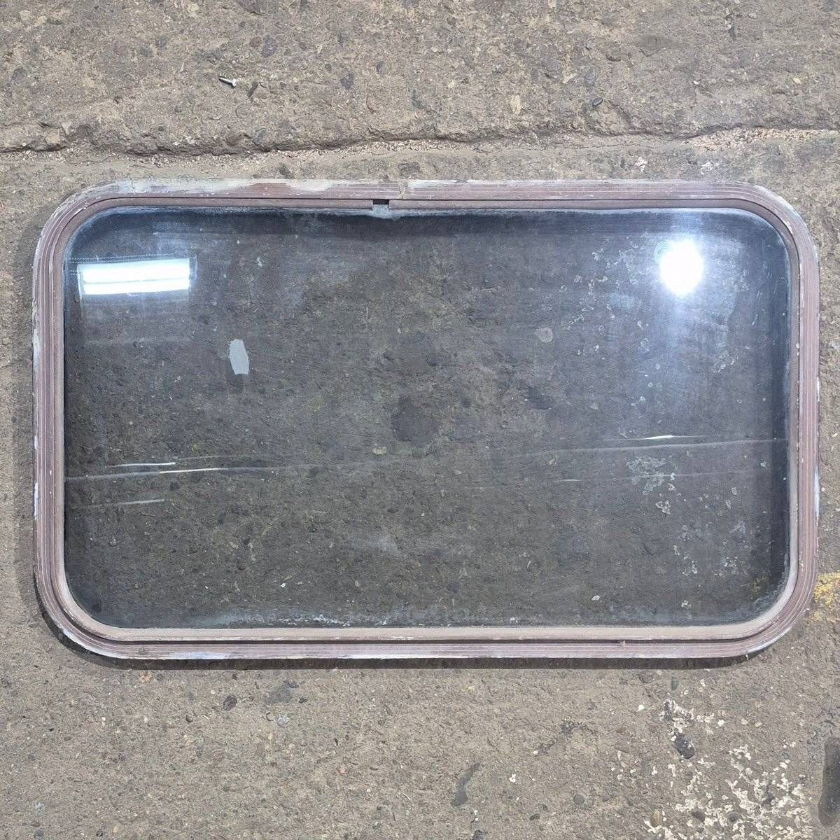 Used Brown Radius Non-Opening Window - 33 3/4