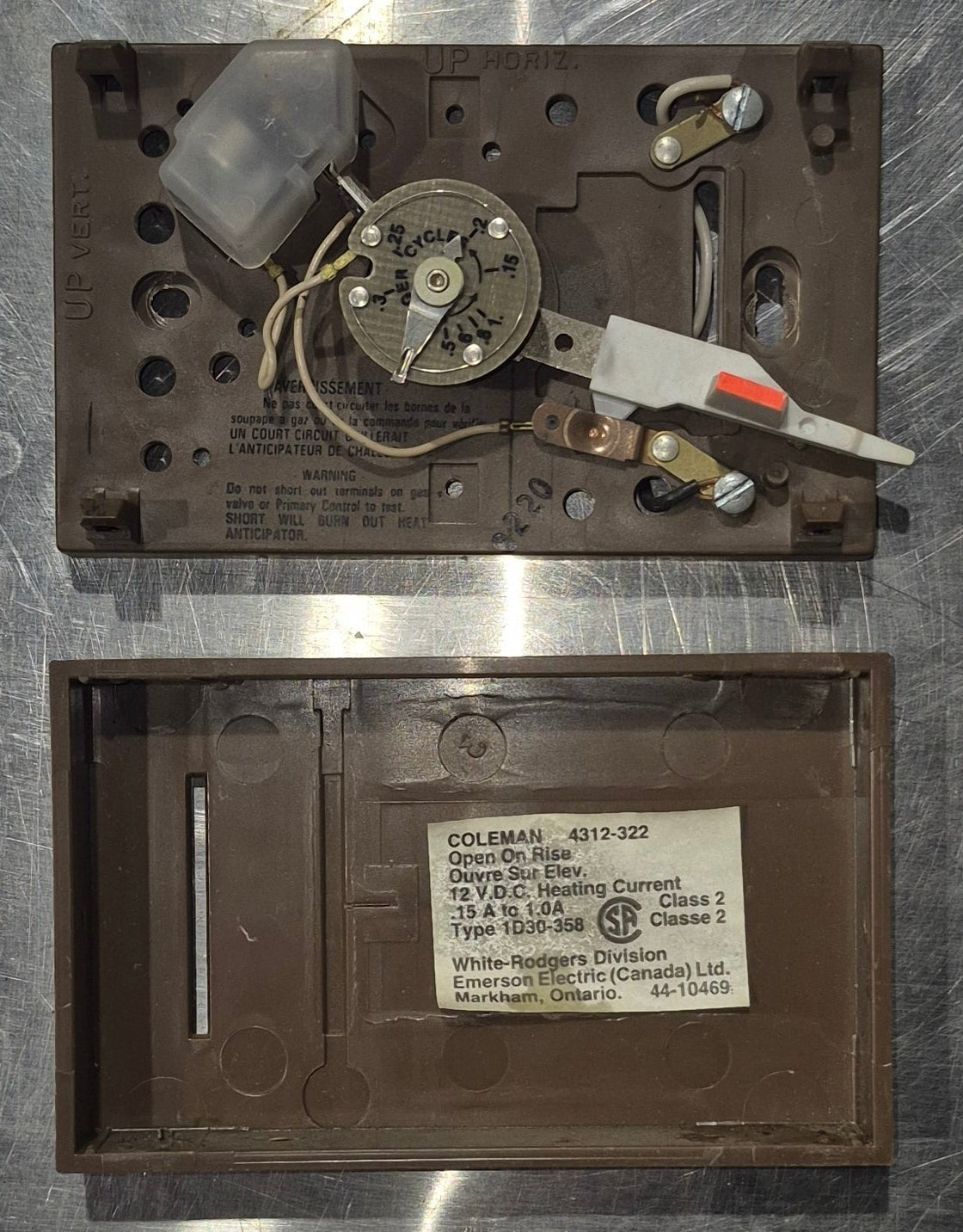 Used Coleman Analog Wall Thermostat - 4312 - 322 - Young Farts RV Parts