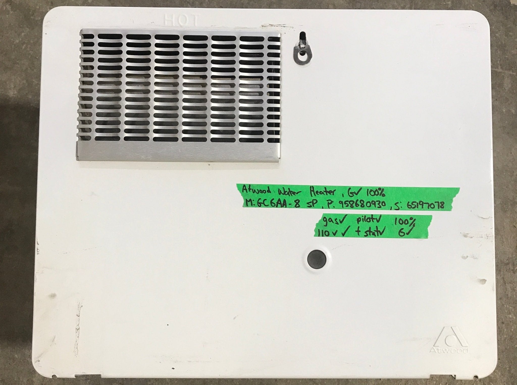 Used Complete Atwood GC6AA - 8 Hot Water Heater 6 Gallon - Young Farts RV Parts