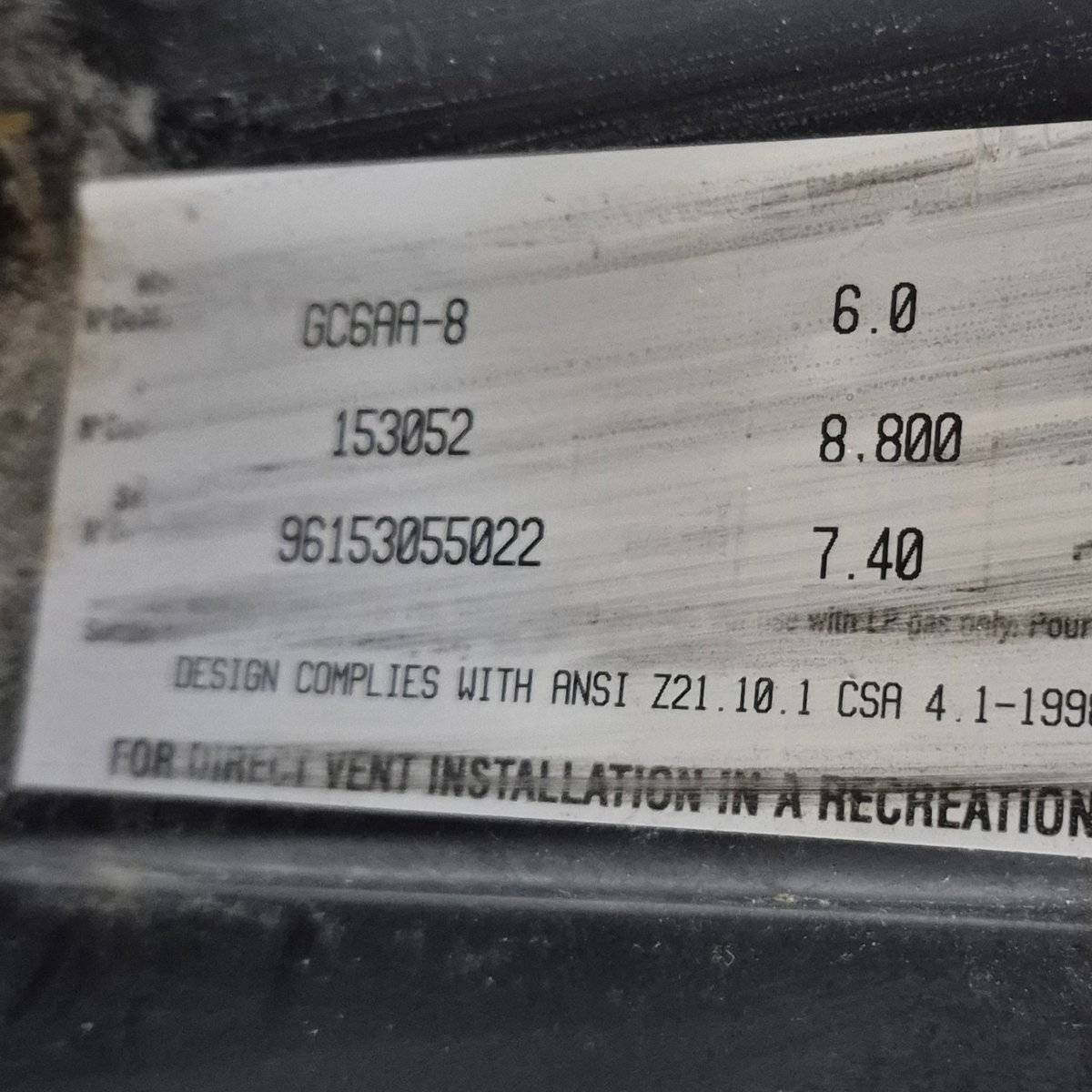 Used Complete Atwood Hot Water Heater, 6 Gallon - GC6AA - 8 - Young Farts RV Parts