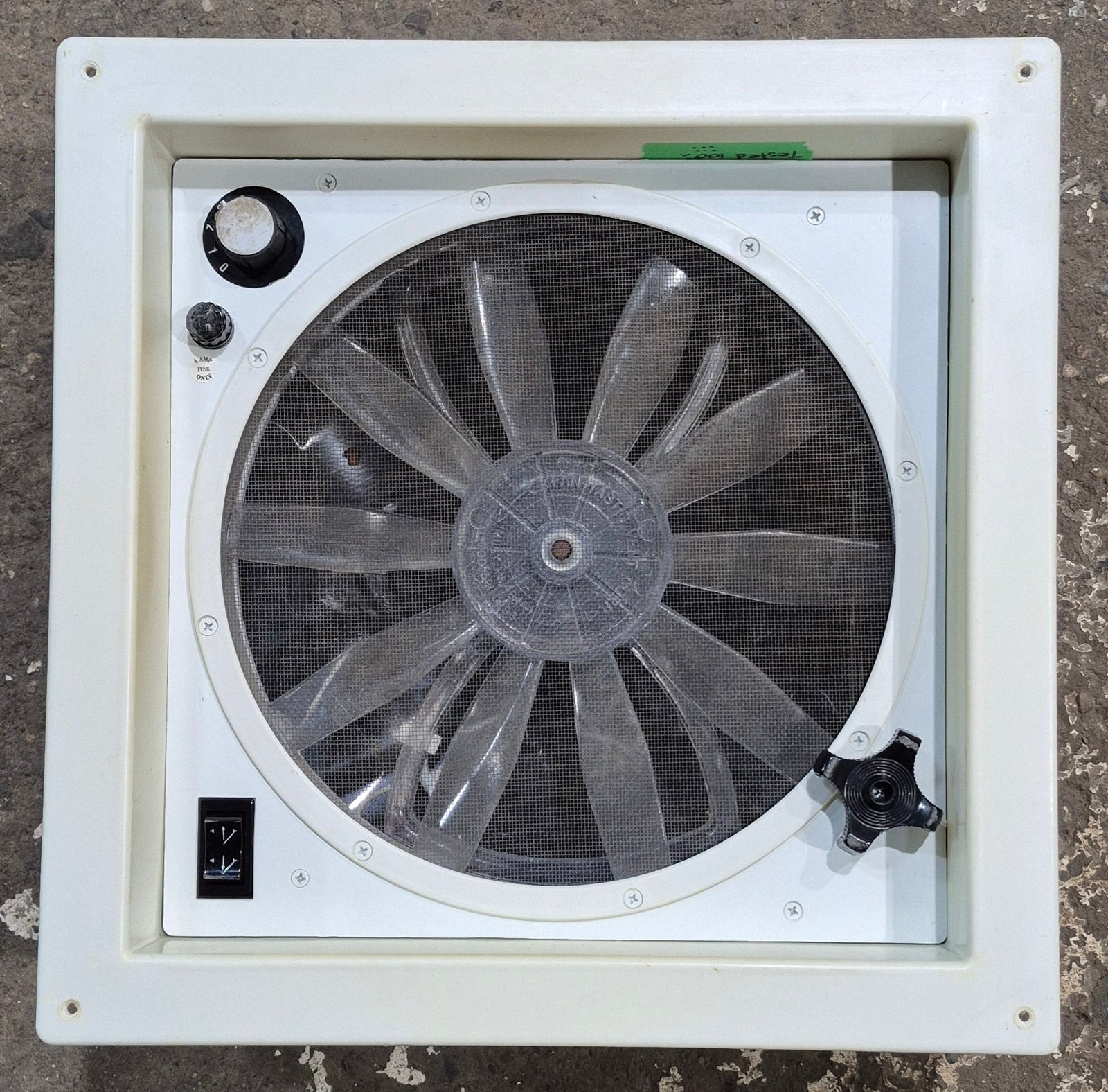 Used Complete Bathroom Fan Vent, 12V - 13 1/2