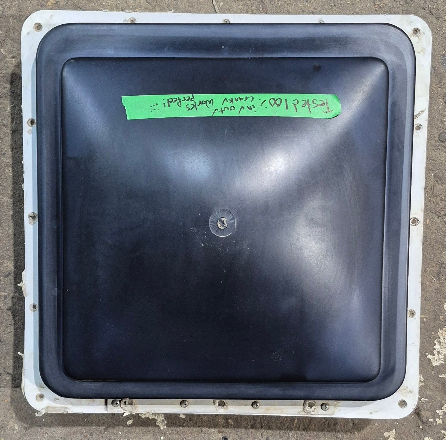 Used Complete Bathroom Fan Vent, 12V - 13 1/2" x 13 1/2" - Young Farts RV Parts