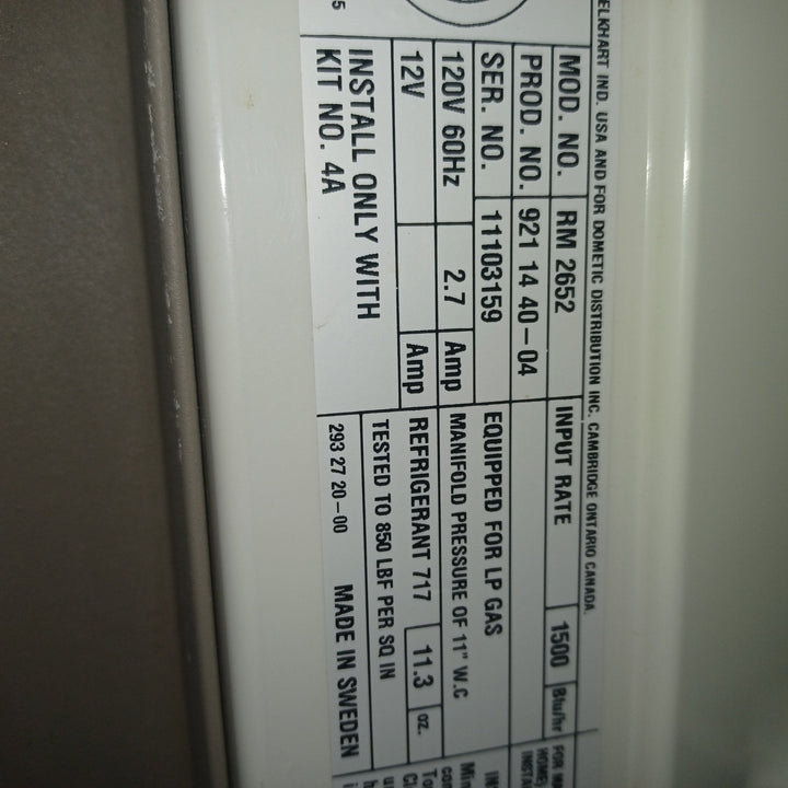 Used Complete Dometic Fridge, 2-Way - RM2652 - Young Farts RV Parts