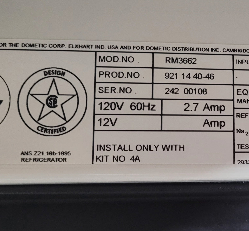 Used Complete Dometic RM3662 Fridge 2 - WAY - Young Farts RV Parts