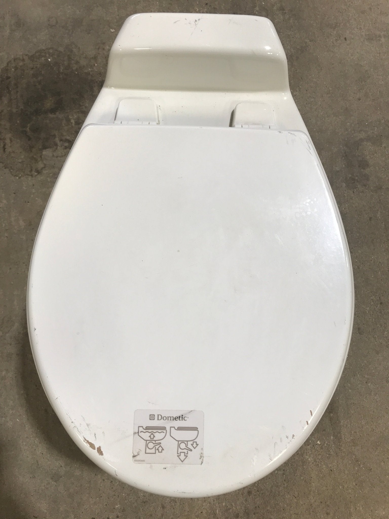 Used Complete Dometic Sealand Traveler Toilet, Foot Flush - 510+ - Young Farts RV Parts