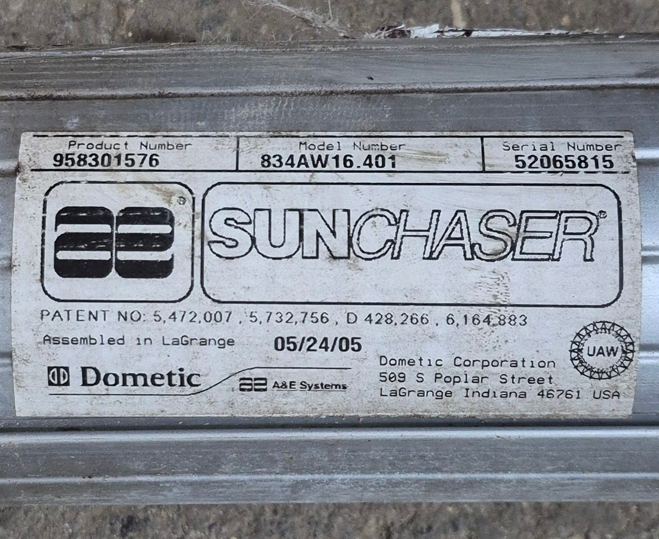 Used Complete Manual Awning Dometic 16' New Canvas - Young Farts RV Parts