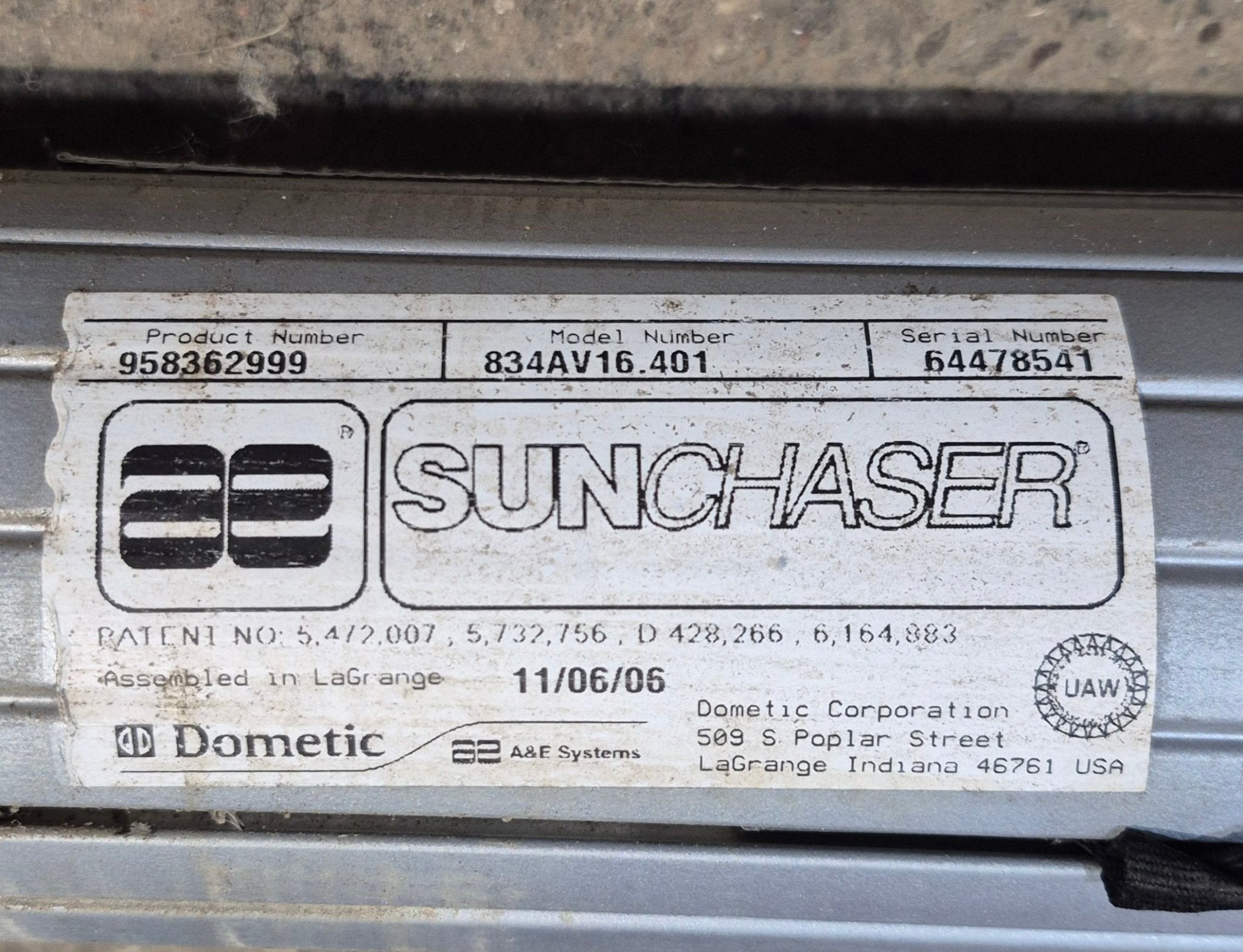 Used Complete Manual Awning Dometic / A&E 16' NO Canvas - Young Farts RV Parts