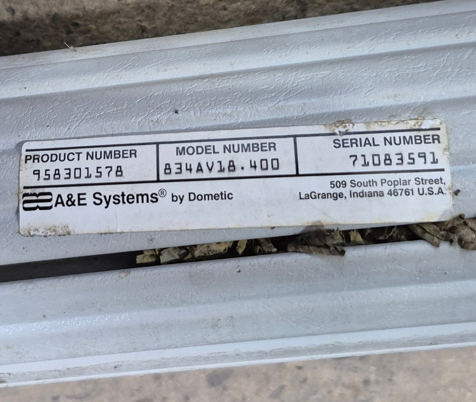 Used Complete Manual Awning Dometic / A&E 18' NO Canvas - Young Farts RV Parts