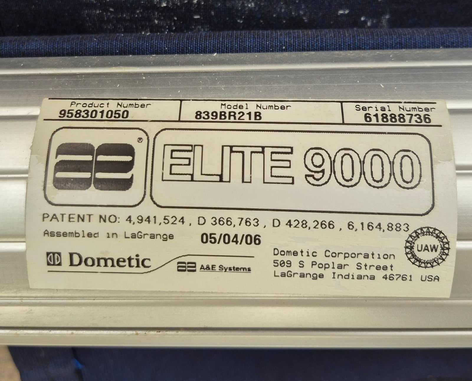 Used Complete Manual Awning Dometic / A&E 20' Used Canvas - Young Farts RV Parts
