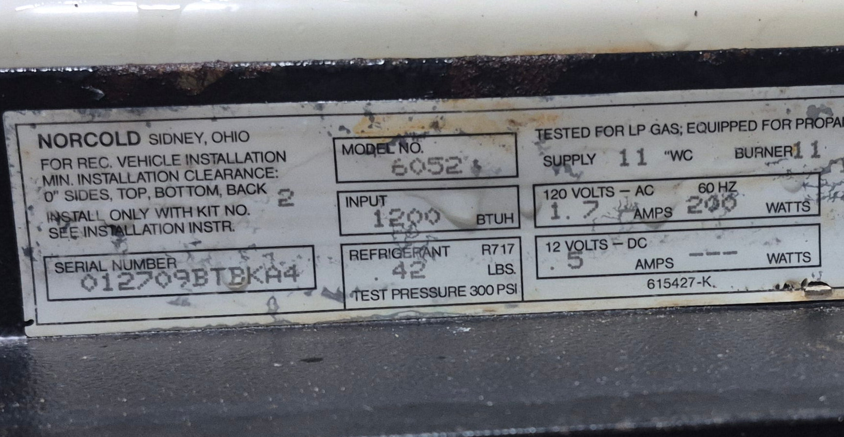 Used Complete Norcold 6052 Fridge 2 - Way - Young Farts RV Parts