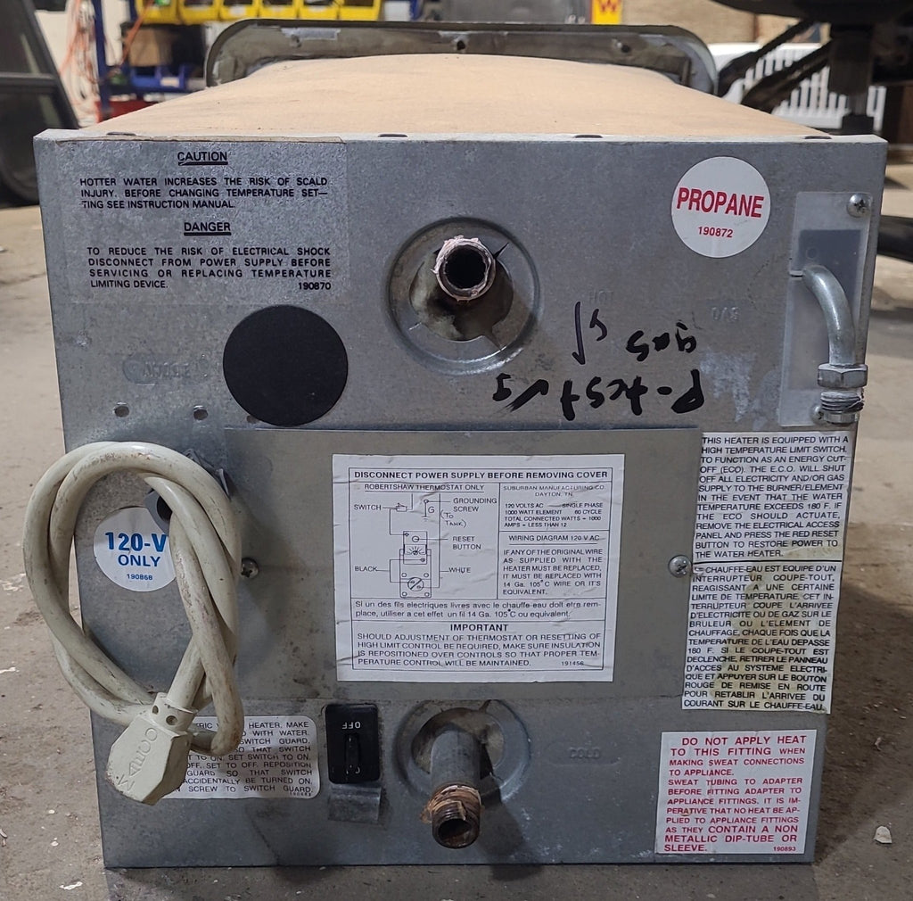 Used Complete Old Style 6-ARV Hot Water Heater 6 Gal. - Young Farts RV Parts