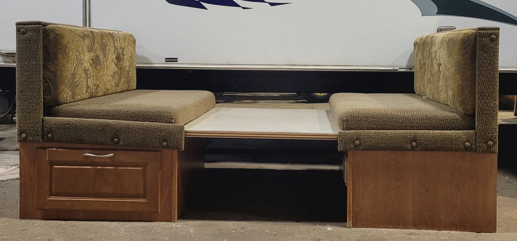 Used Complete RV Dinette Set - 40 1/2” D x 75 1/2" W x 31 1/2" H - Does not include table hardware. - Young Farts RV Parts