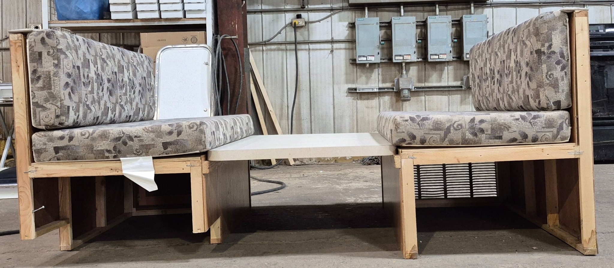 Used Complete RV Dinette Set - 40 1/4” D x 75" W x 31 1/4" H - Does not include table hardware - Young Farts RV Parts