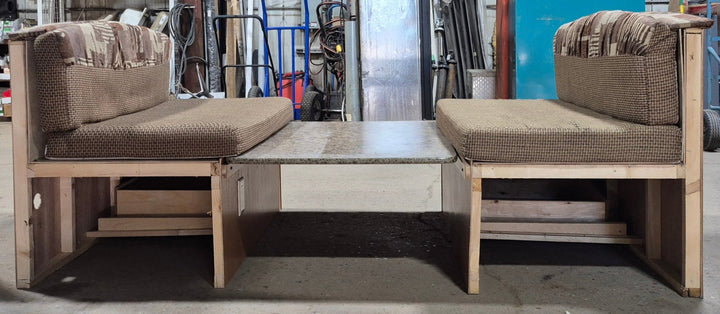 Used Complete RV Dinette Set - 40 3/8” D x 74 3/4" W x 33 3/8" H - Does not include table hardware - Young Farts RV Parts