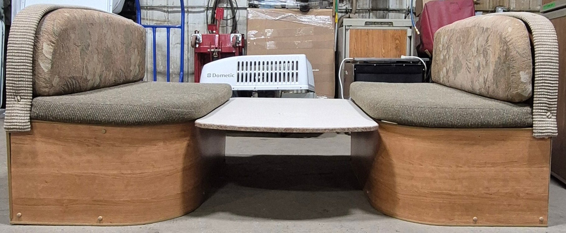 Used Complete RV Dinette Set - 41 1/2” D x 77" W x 32 3/4" H - Does not includes table hardware - Young Farts RV Parts