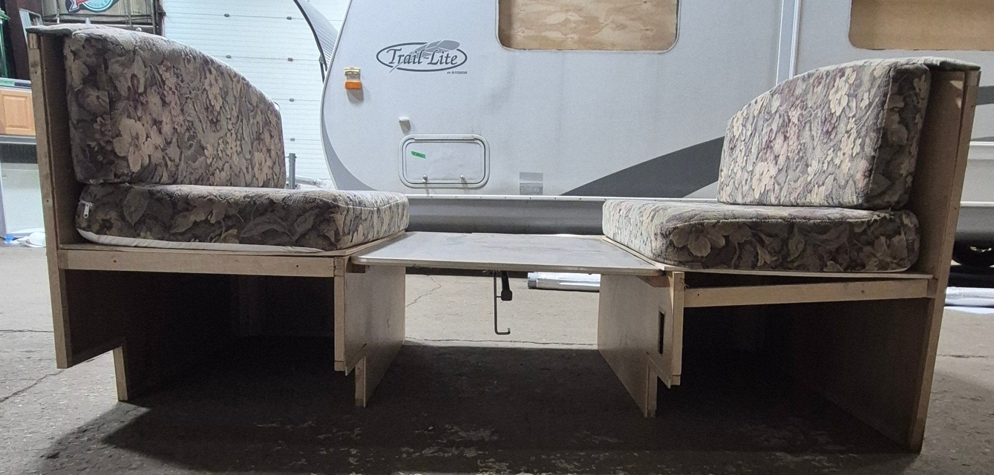Used Complete RV Dinette Set - 41” D x 74 1/2" W x 34 1/2" H - Does not include table hardware - Young Farts RV Parts
