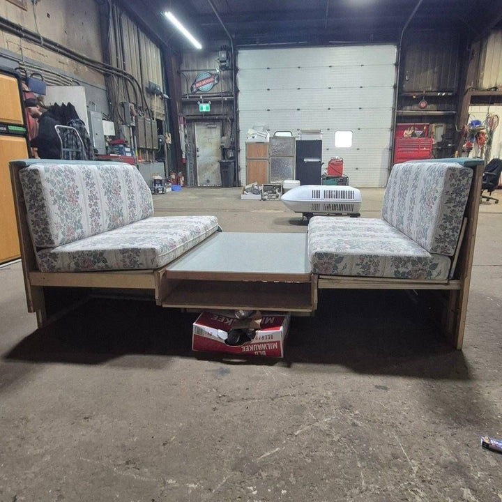 Used Complete RV Dinette Set, Does include table hardware - 78" x 40 3/4" x 32" - Young Farts RV Parts