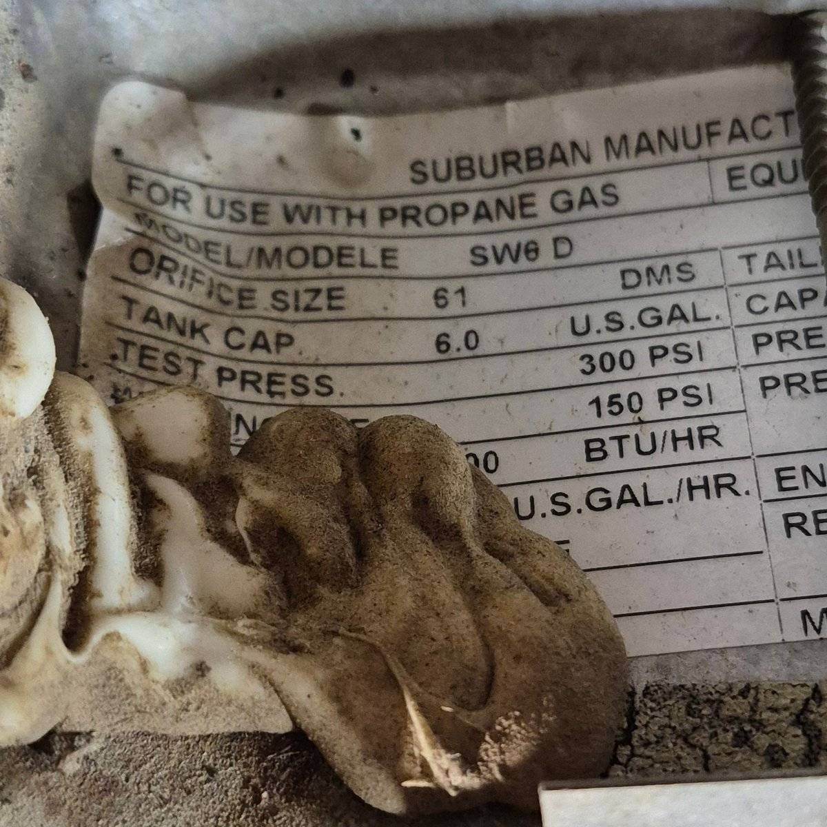 Used Complete Suburban Hot Water Heater, 6 Gallon - SW6D - 12.5 X 12.5 X 18.75 - Young Farts RV Parts