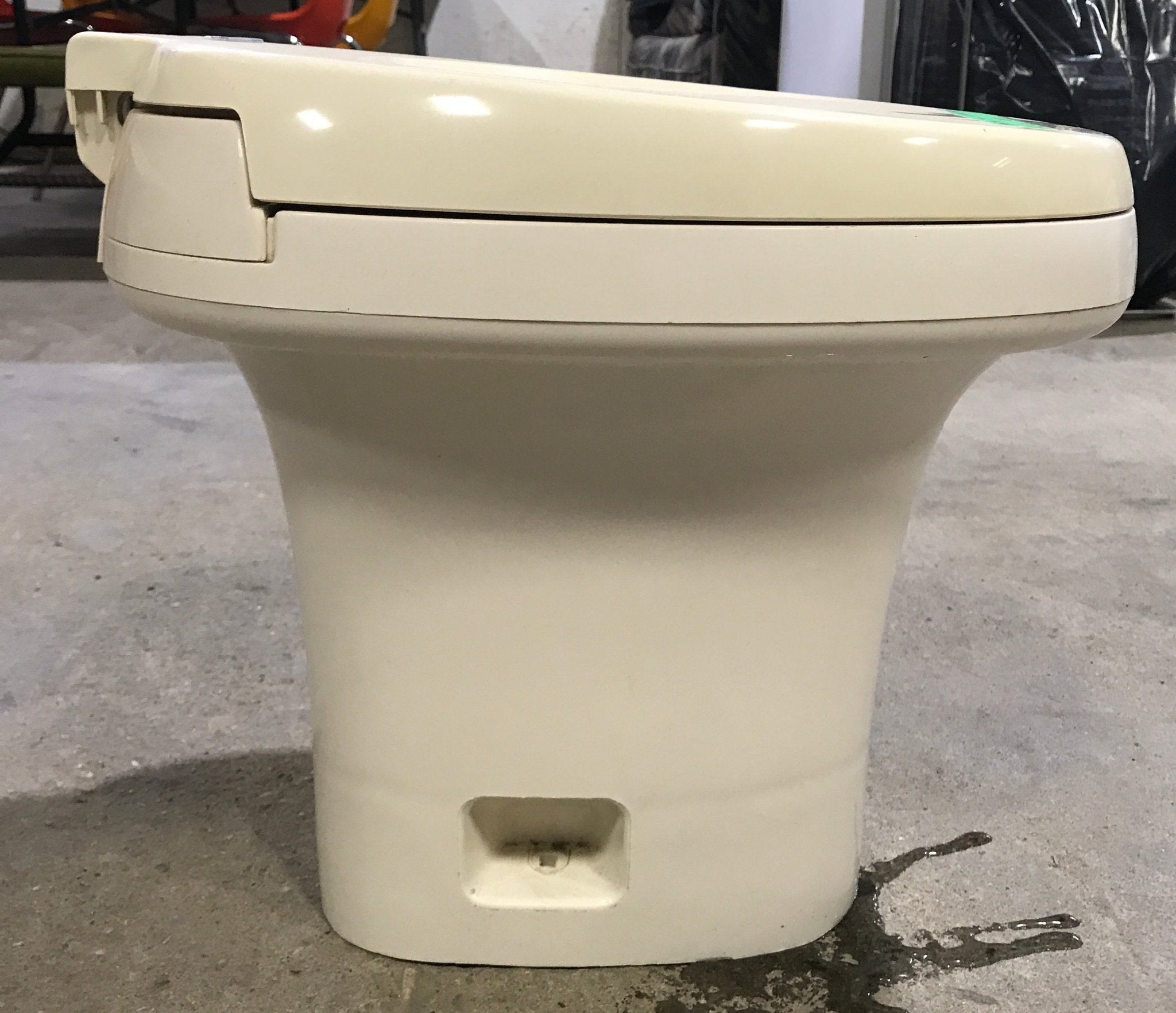 Used Complete Thetford 20920 AQUA MAGIC IV Toilet - Hand Flush, High Profile, Off - White - Young Farts RV Parts